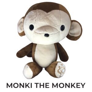 Bellzi Monki the Monkey Small Brown Plush Stuffed Animal Toy